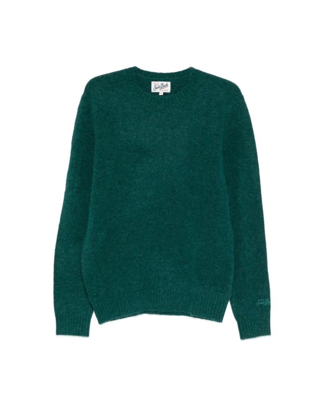 Mc2 Saint Barth Green Round-Neck Knitwear for men