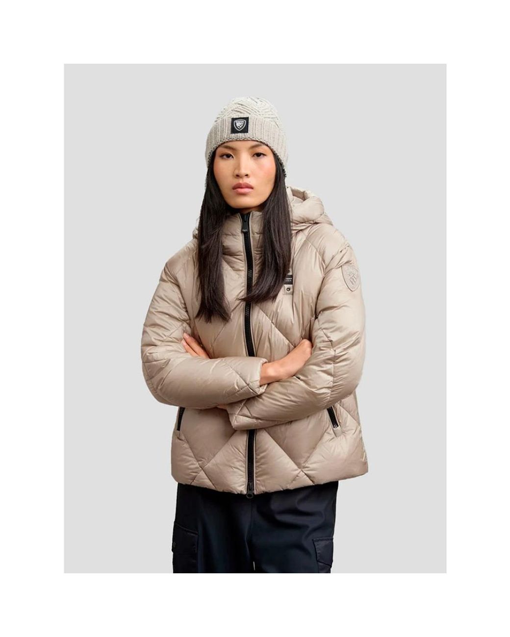 Down Jackets Blauer de color Brown