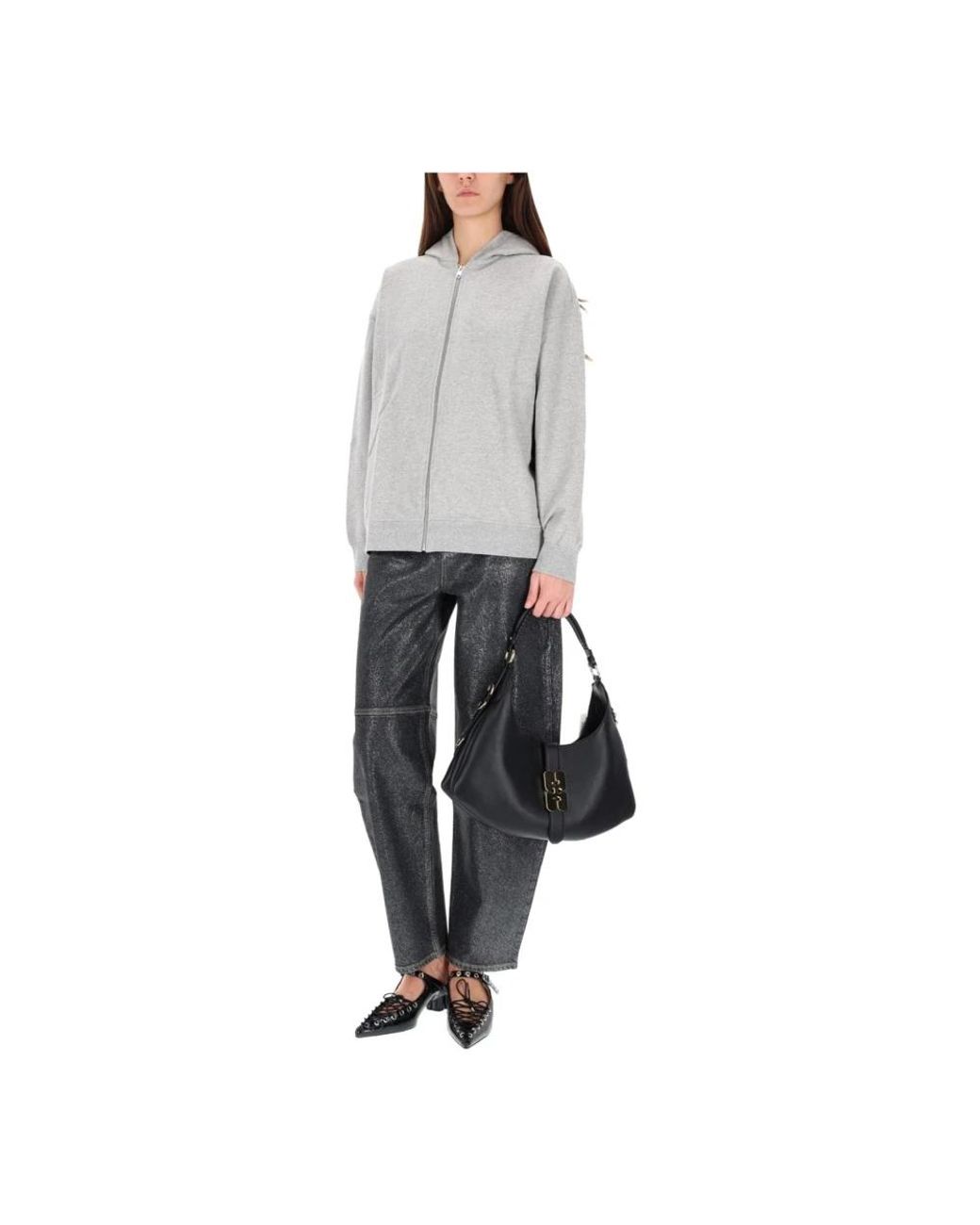Ganni Gray Zip-Throughs