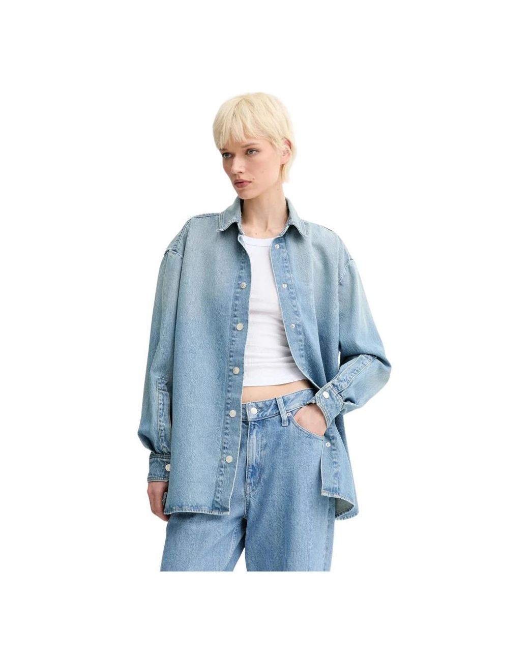 Denim Shirts Won Hundred en coloris Blue