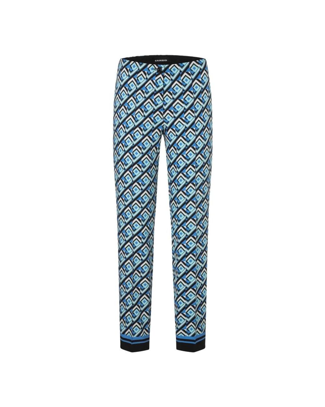Cambio Blue Slim-Fit Trousers