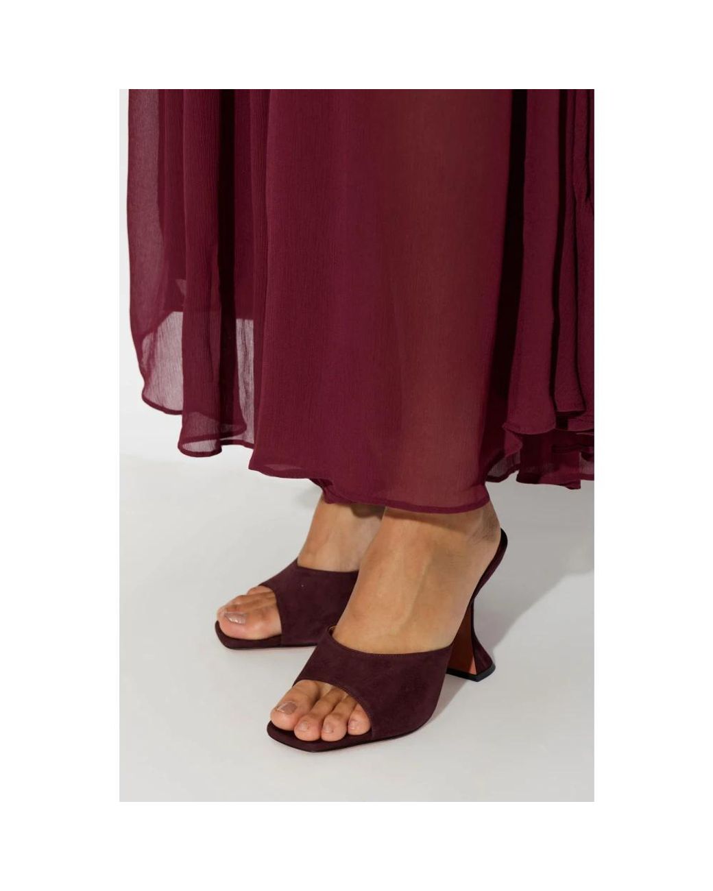 AMINA MUADDI Red Heeled Mules