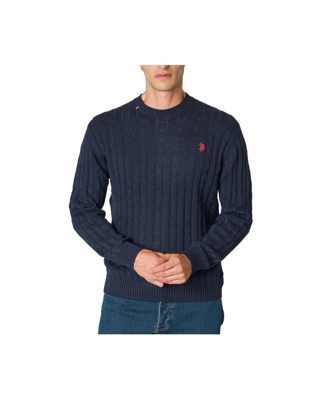 U.S. POLO ASSN. Blue Round-Neck Knitwear for men