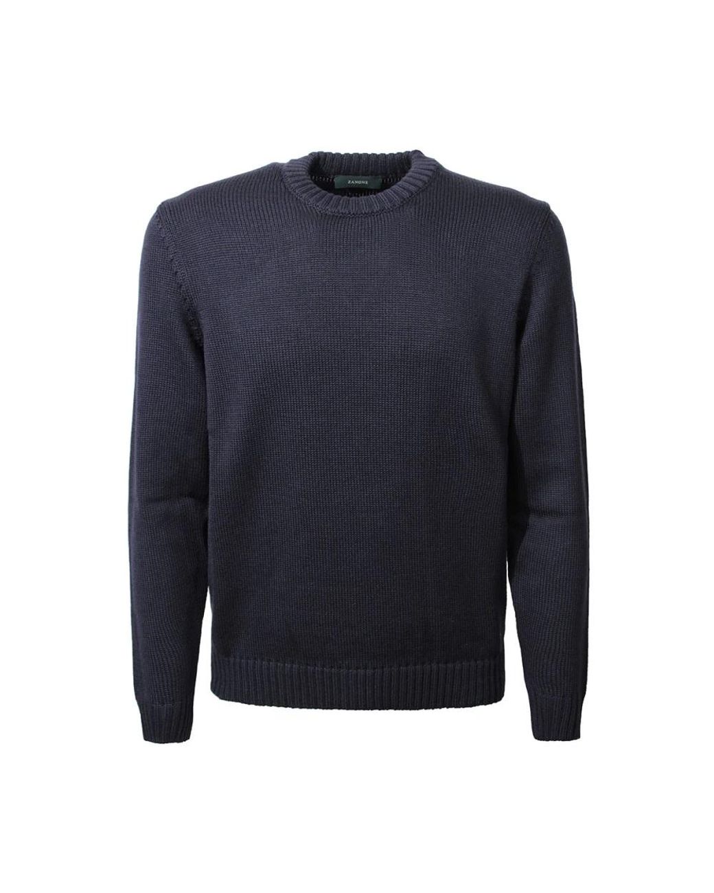 Zanone Blue Round-Neck Knitwear for men