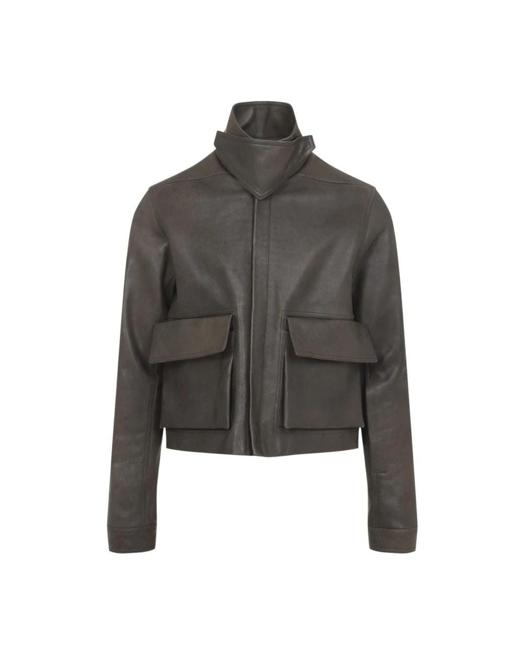 Rick Owens Gray Leather Jackets for men