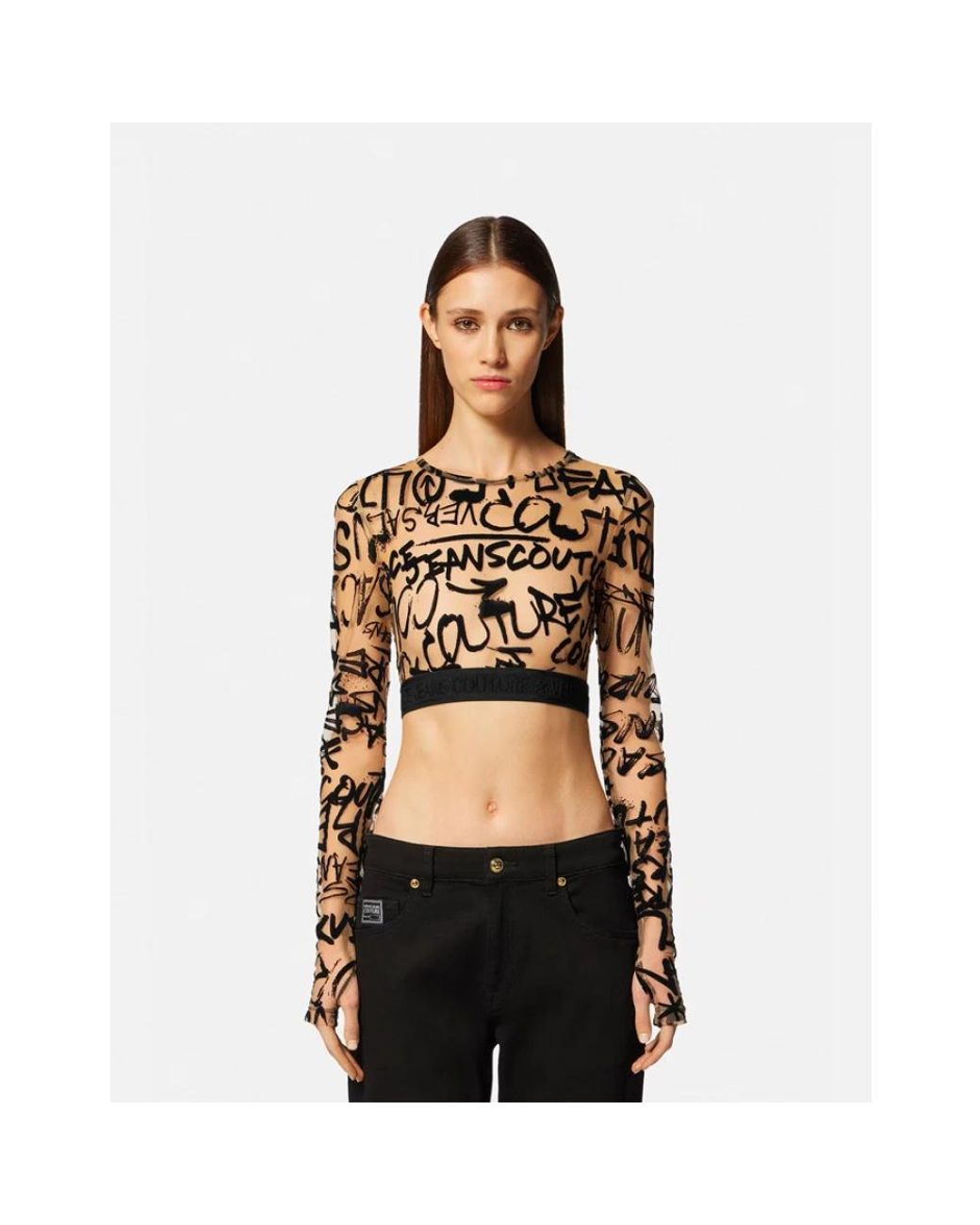 Versace Jeans Couture Black Long Sleeve Tops