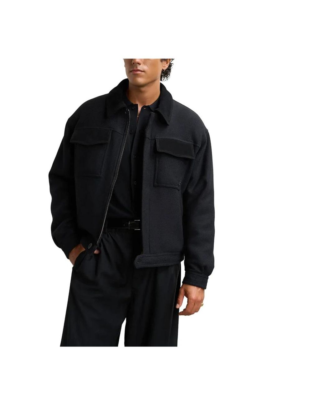 Filling Pieces Black Light Jackets for men