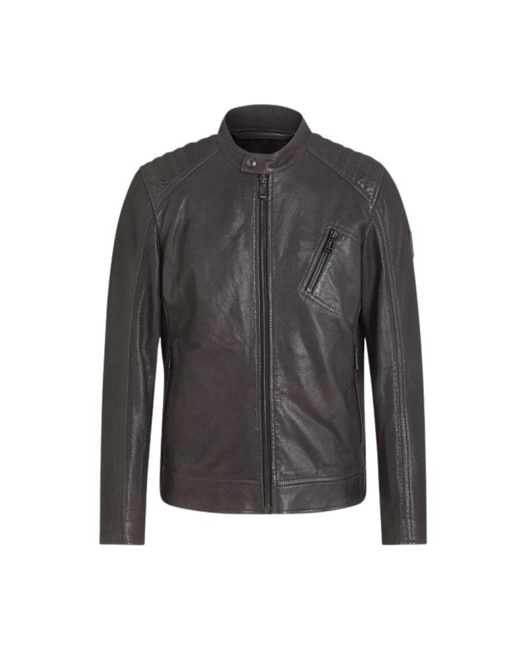 Belstaff Gray Leather Jackets for men