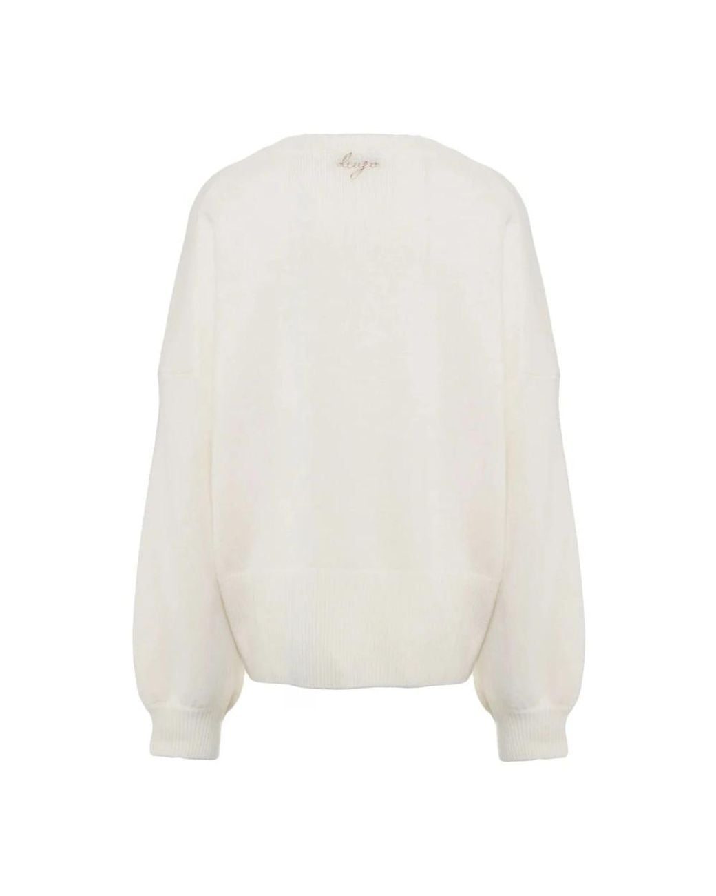 Liu Jo White V-Neck Knitwear