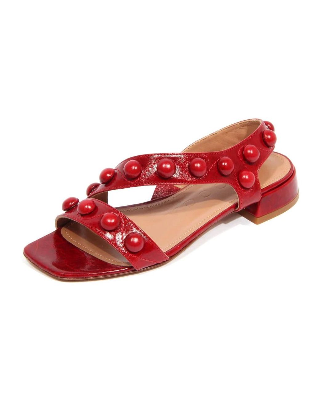 A. BOCCA Red Flat Sandals