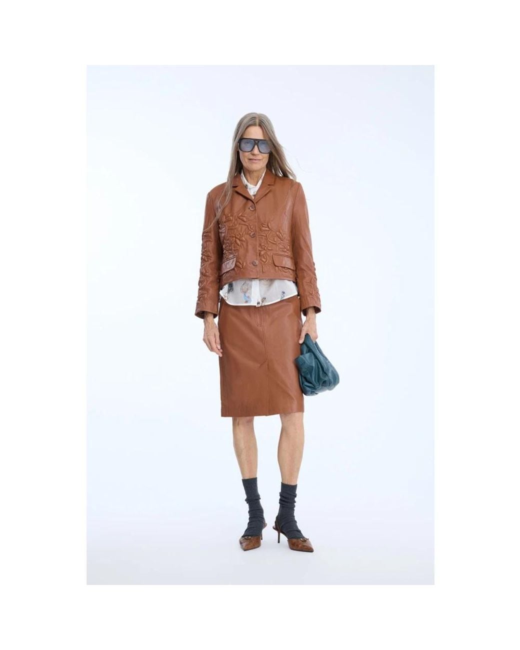 Leather Jackets Munthe de color Brown