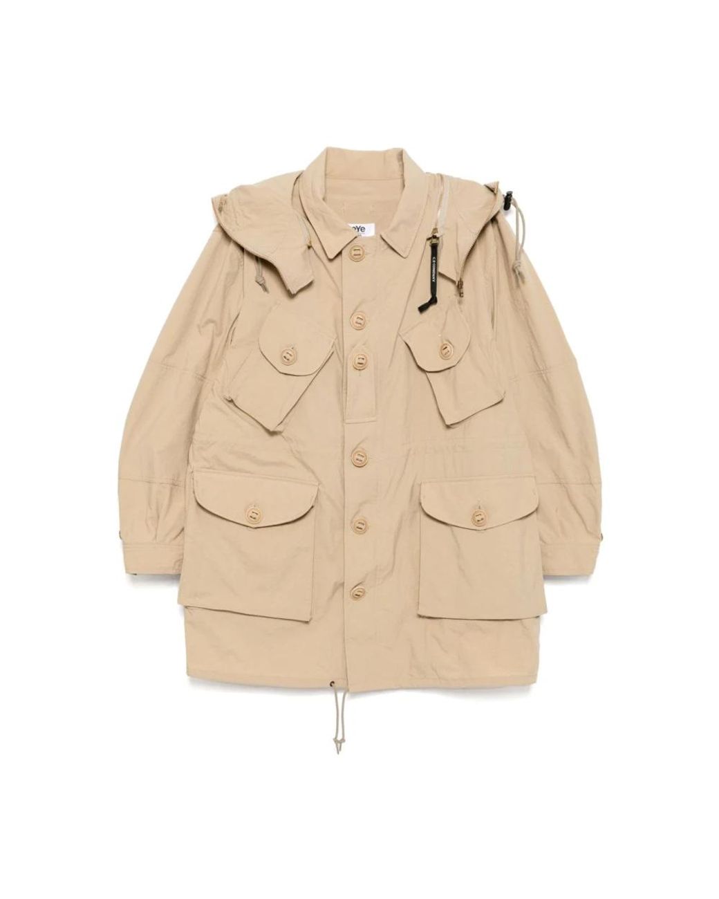 Junya Watanabe Jassen ,Bruin Militaire Jas Met Afneembare Capuchon in het Natural voor heren