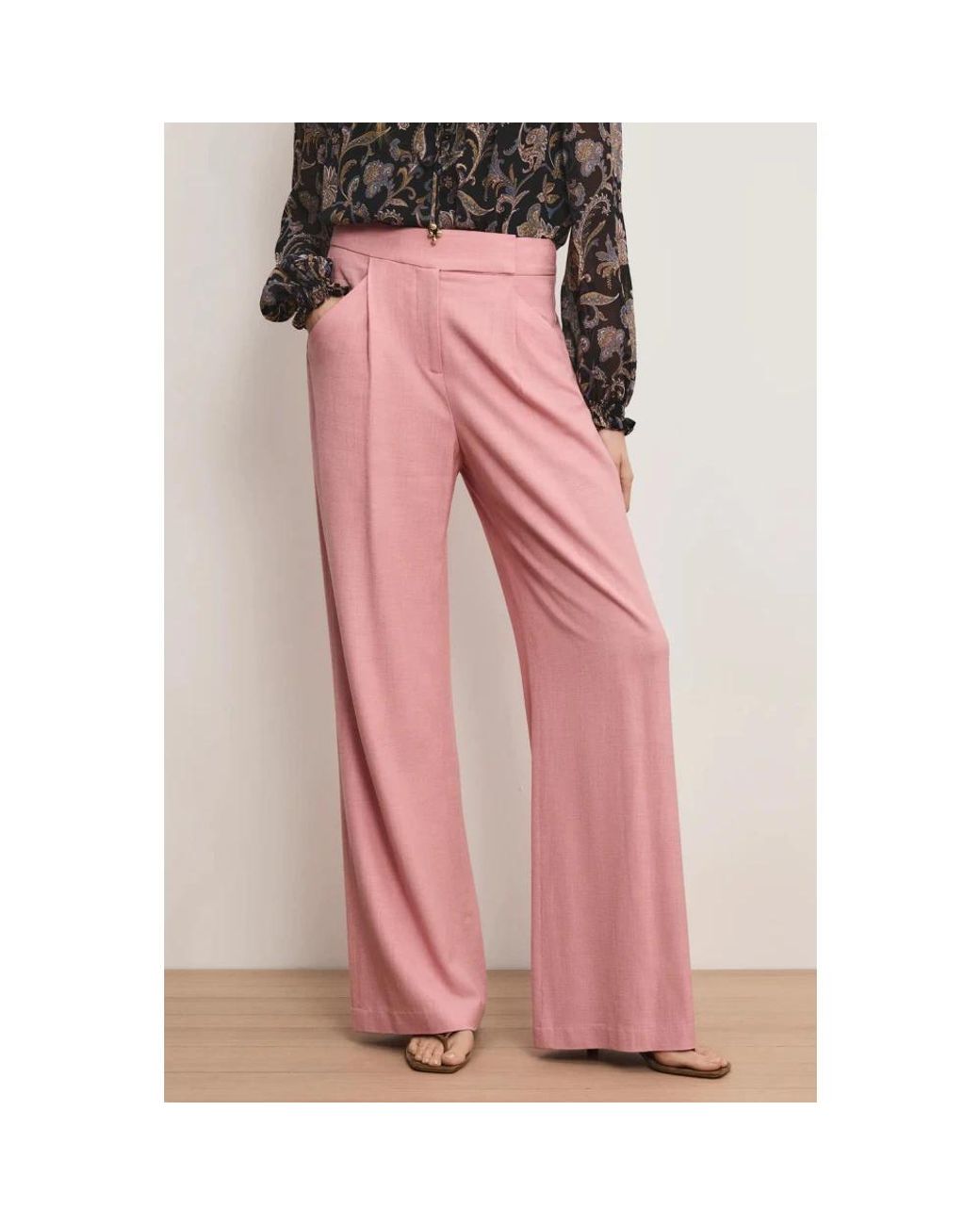 Veronica Beard Pink Wide Trousers