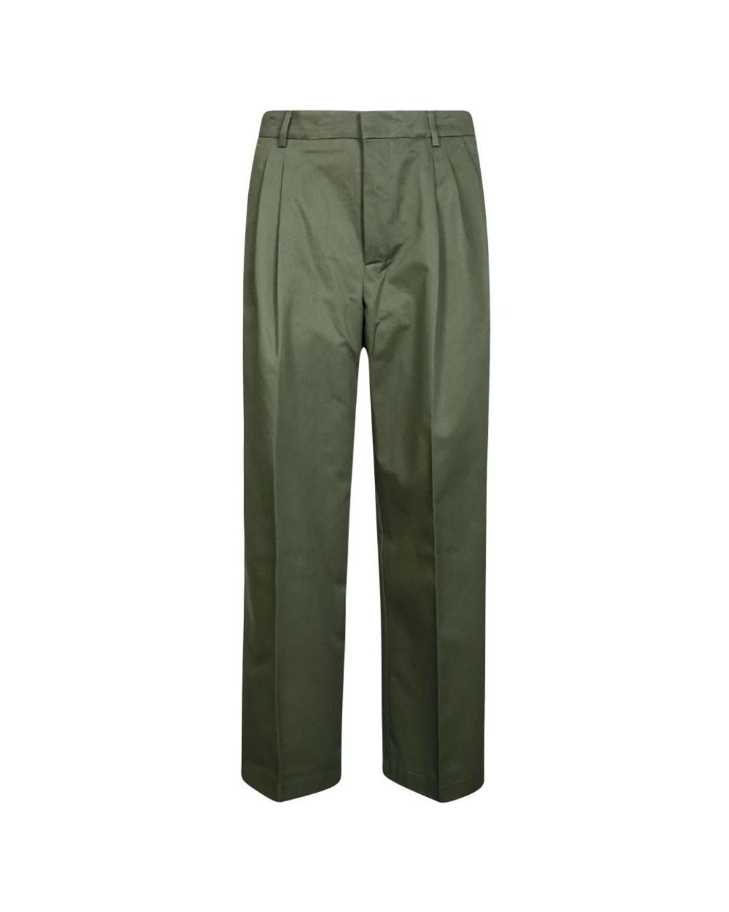Amaranto Green Straight Trousers for men