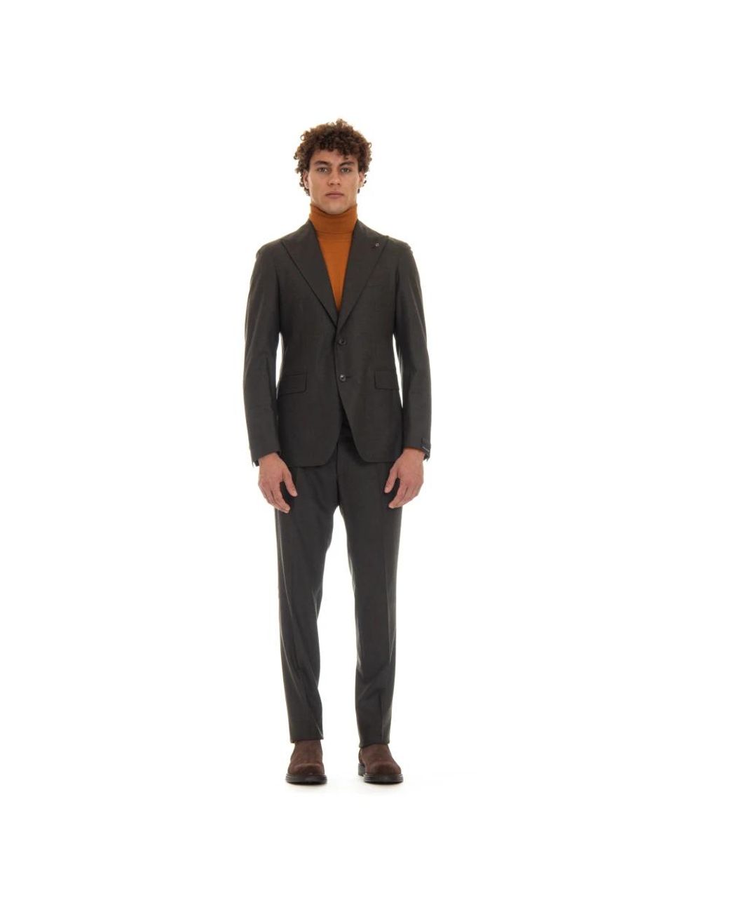 Tagliatore Black Single Breasted Suits for men