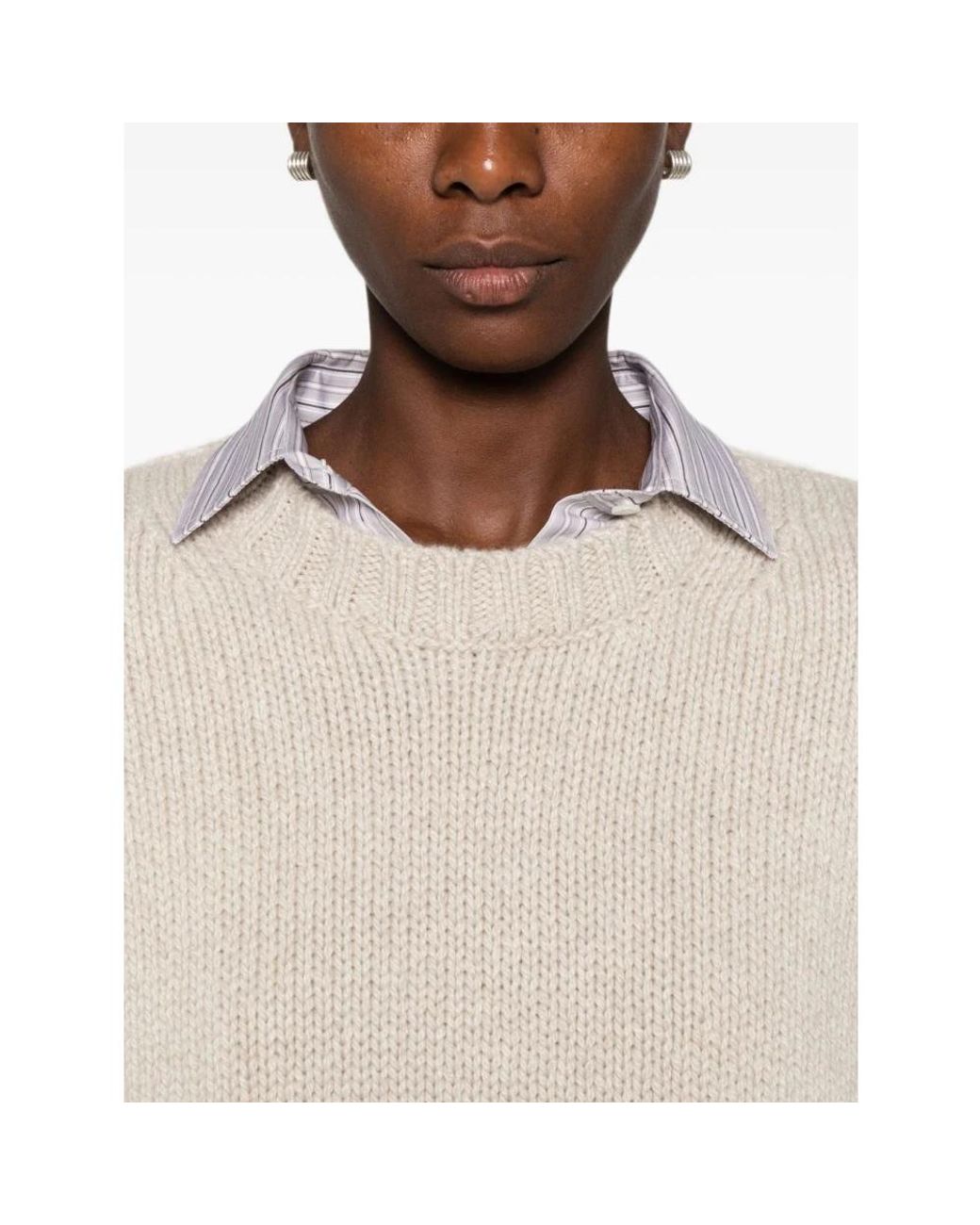 Khaite Natural Round-Neck Knitwear