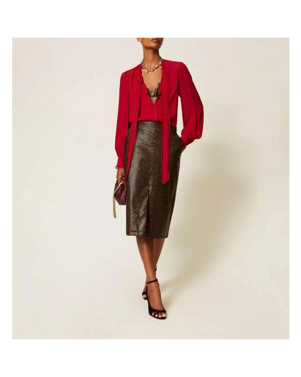Twinset Brown Pencil Skirts