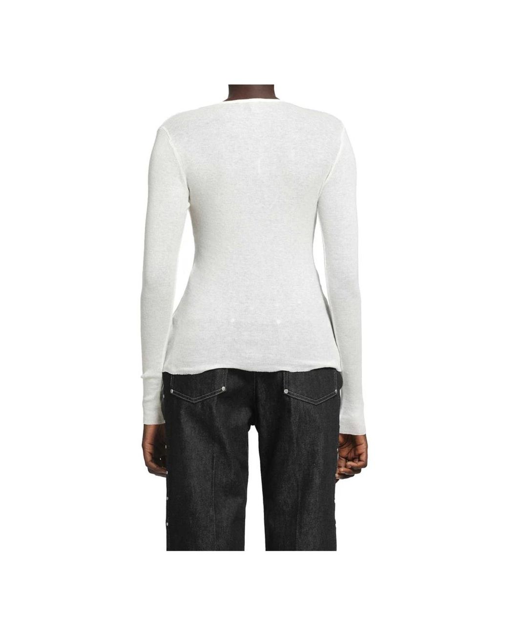 James Perse White V-Neck Knitwear