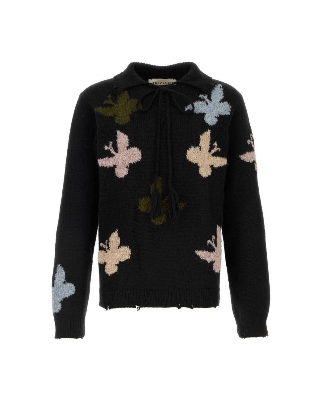 BAZISZT Black Round-Neck Knitwear for men