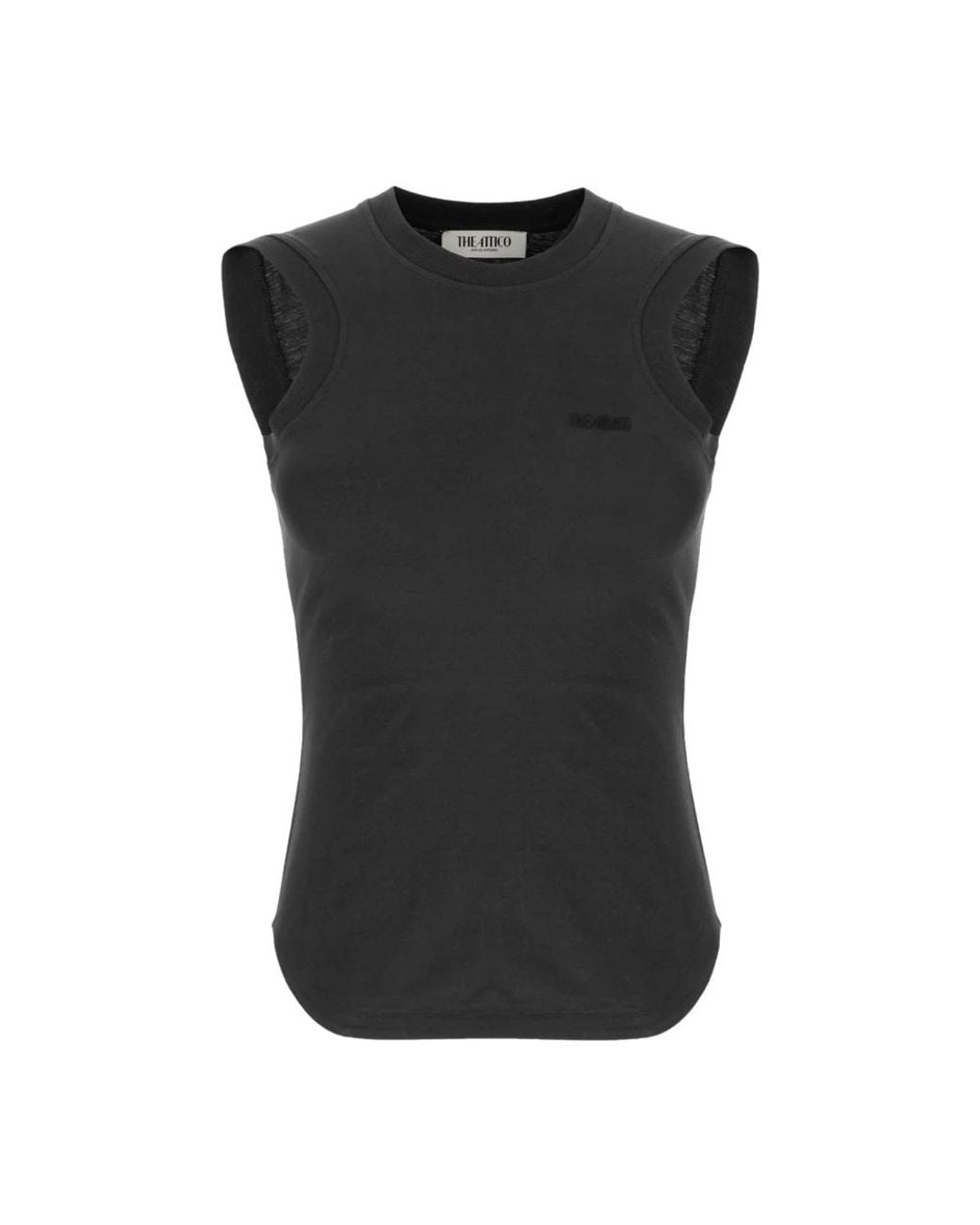 The Attico Black Sleeveless Tops