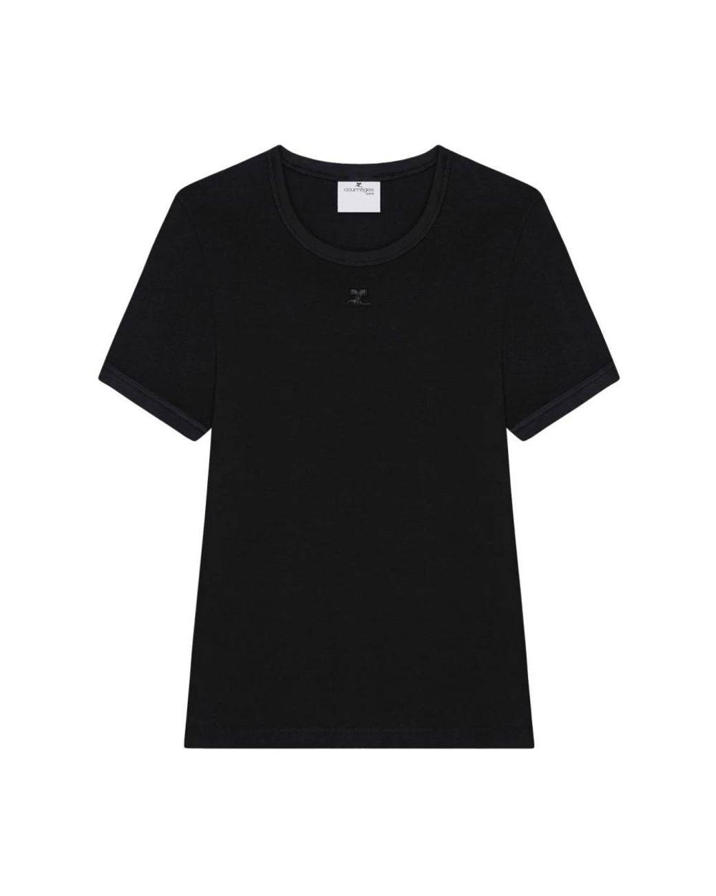 Courreges Tops ,Zwart ,Zwarte Top Met Ronde Hals in het Black