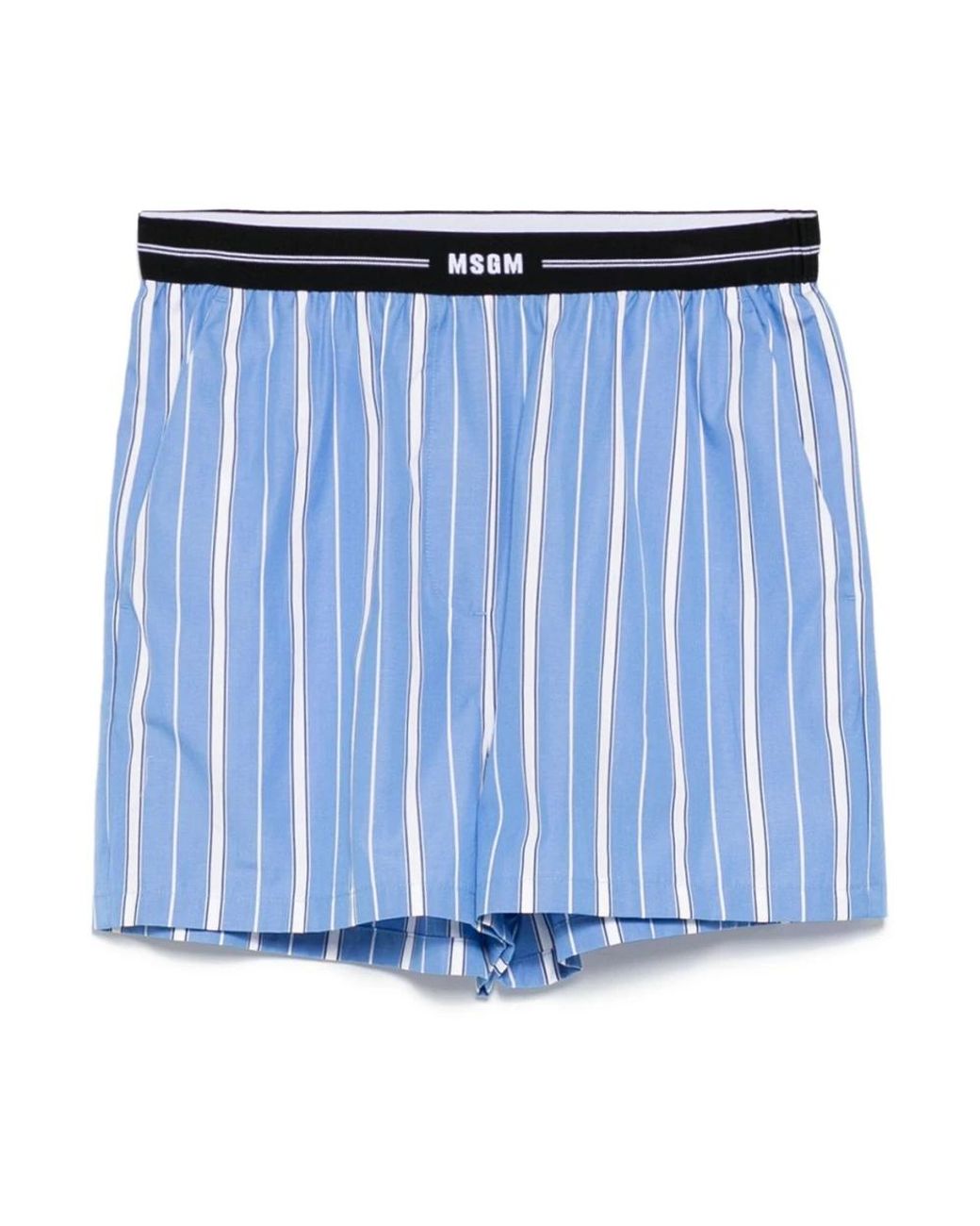 MSGM Blue Blau/weiß elastischer bund shorts hintertasche
