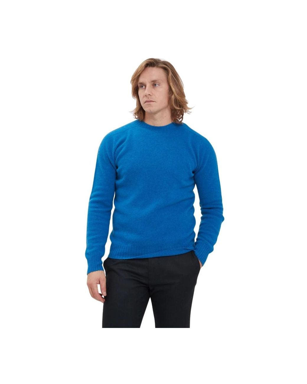 Altea Blue Round-Neck Knitwear for men