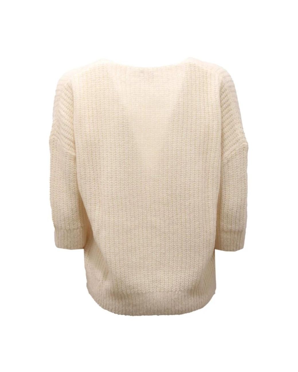 Sun 68 Natural V-Neck Knitwear