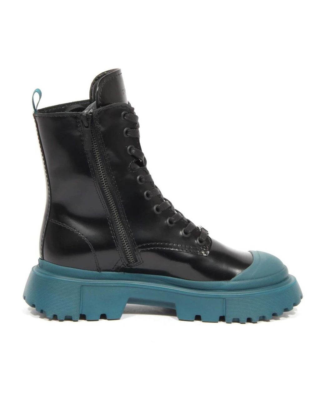Hogan Blue Lace-Up Boots