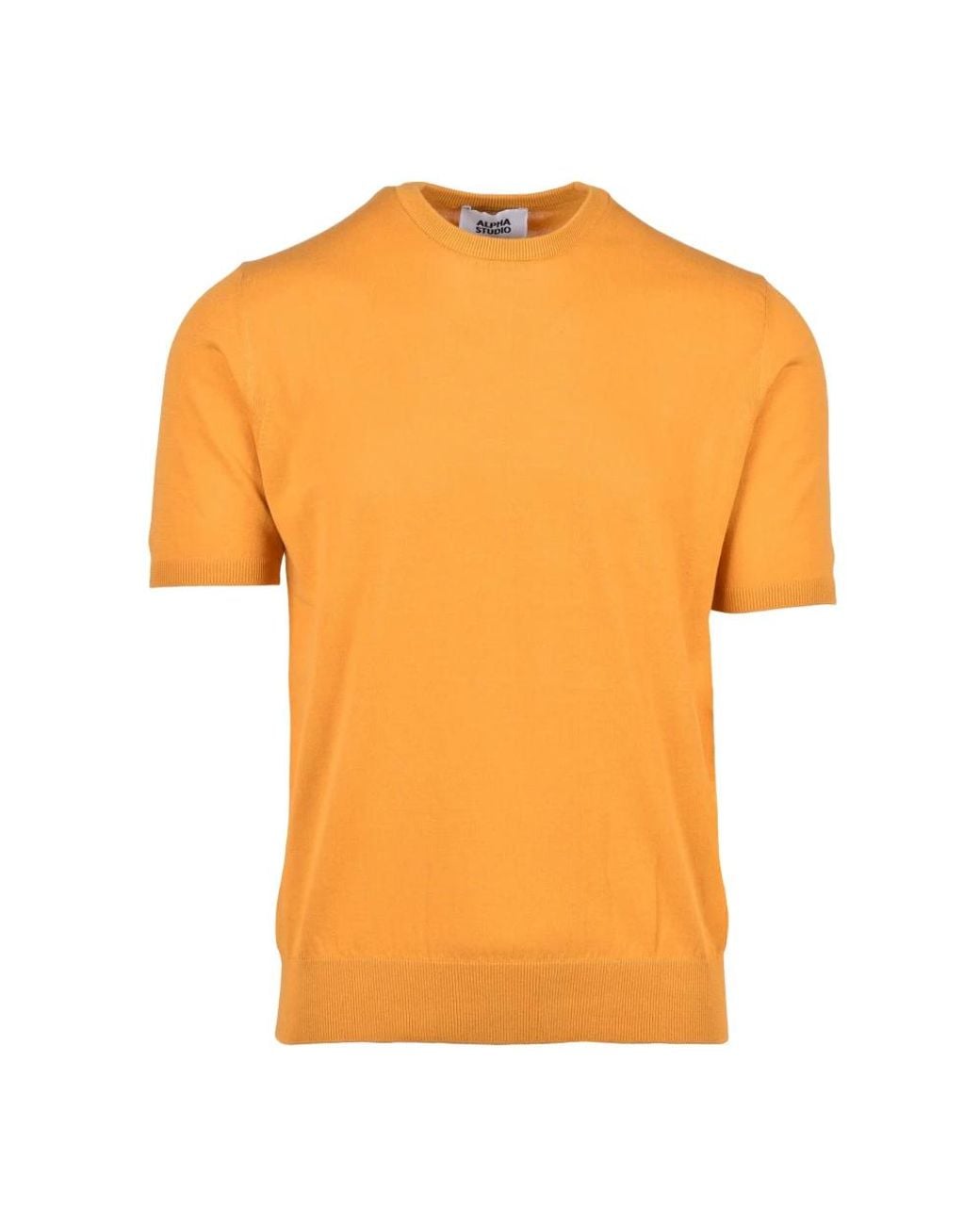 Alpha Studio Rundhals-Pullover in Orange für Herren