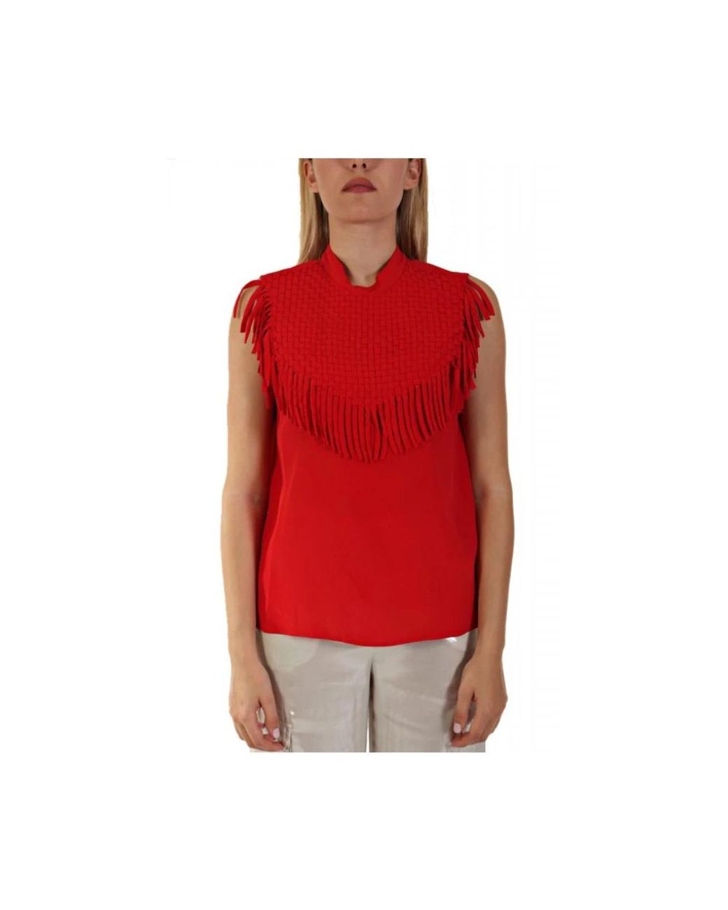Marella Red Sleeveless Tops