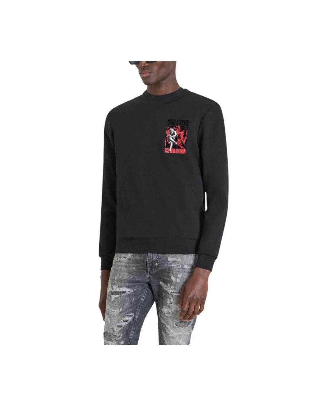 Antony Morato Hoodies & Sweatvesten ,Zwart ,Katoen Guns N' Roses Fleece Sweatshirt in het Black voor heren