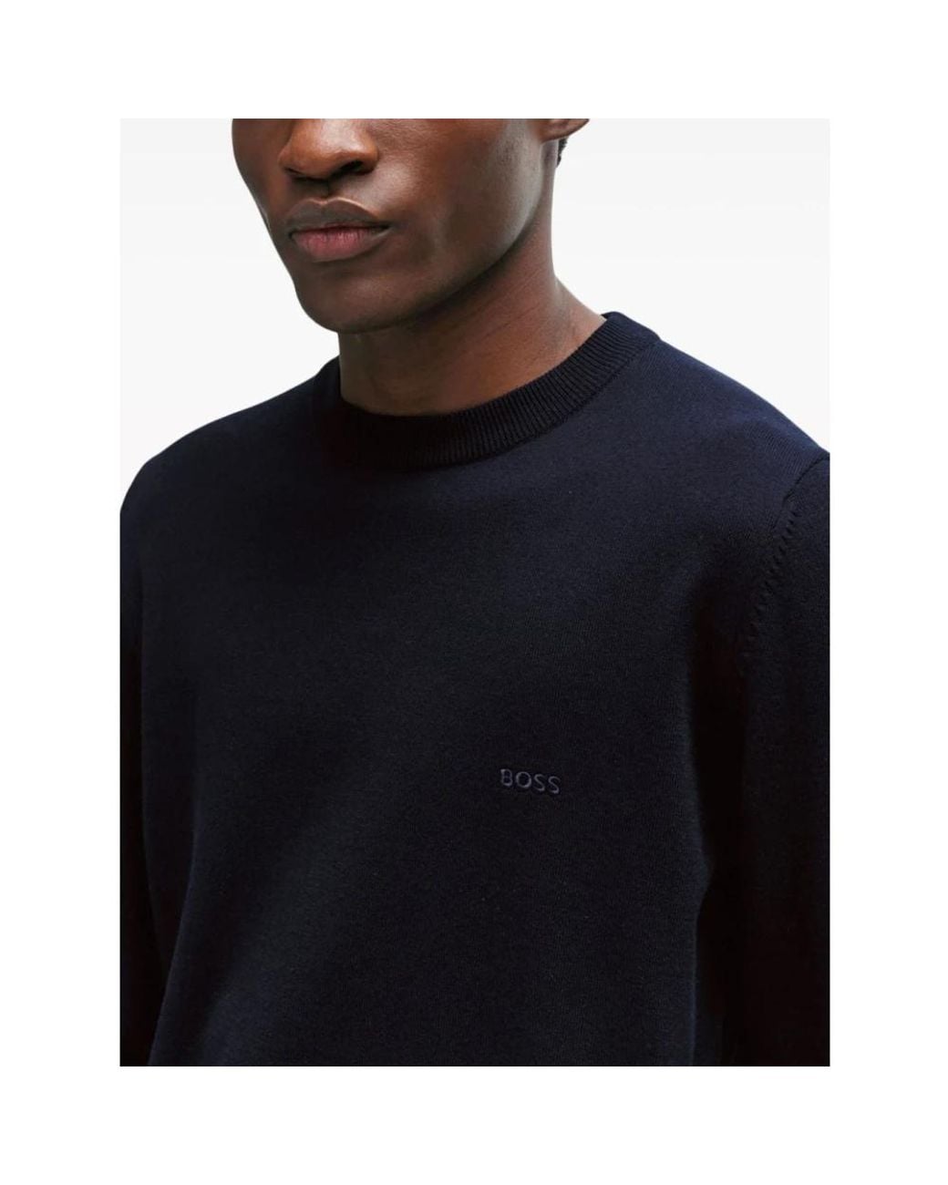 HUGO Blue Round-Neck Knitwear for men