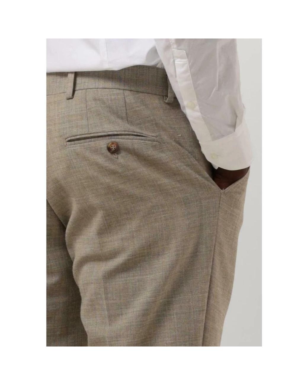 SELECTED Broeken ,Linnen Slim Linnen Broek in het Gray voor heren