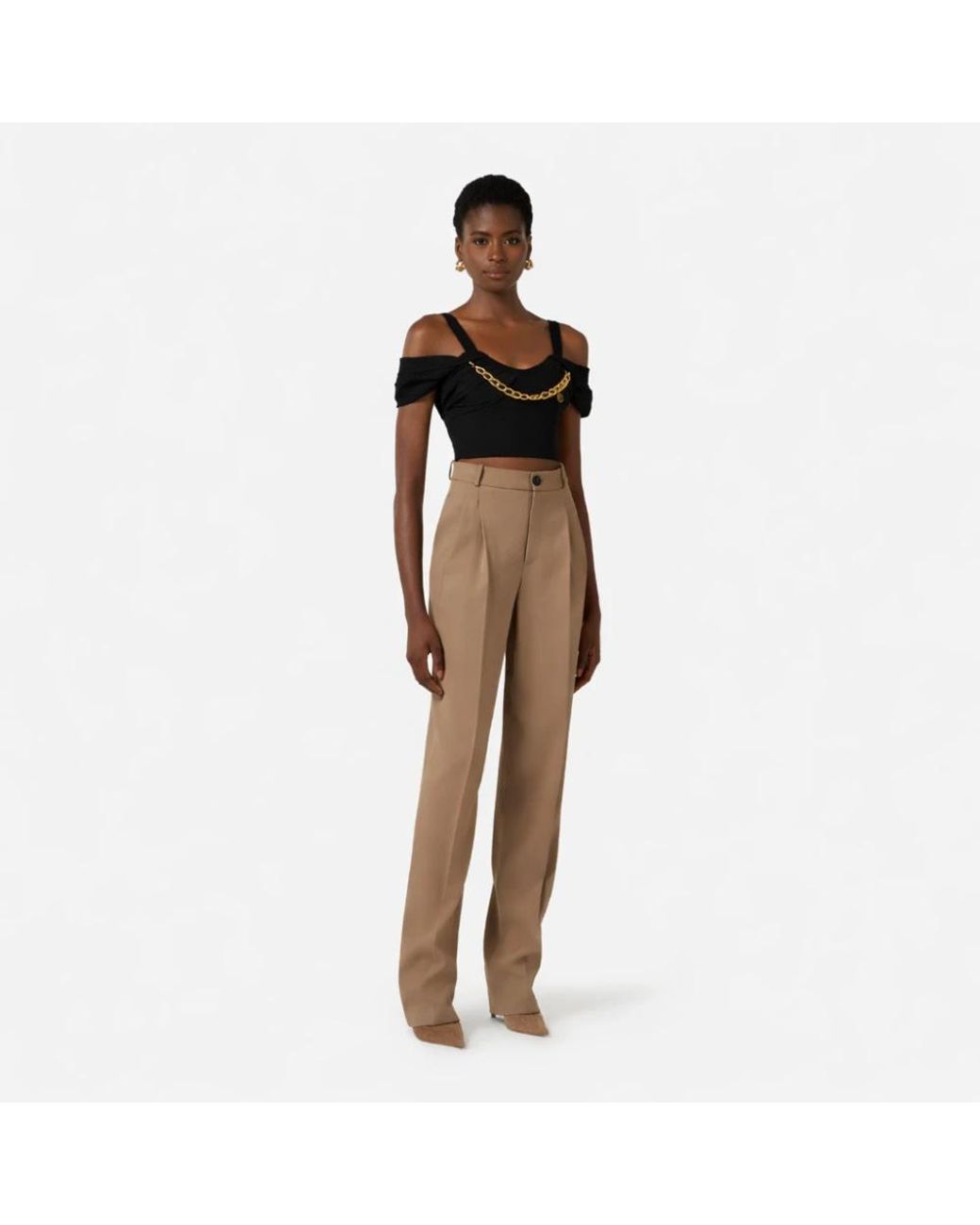 Elisabetta Franchi Black Sleeveless Tops