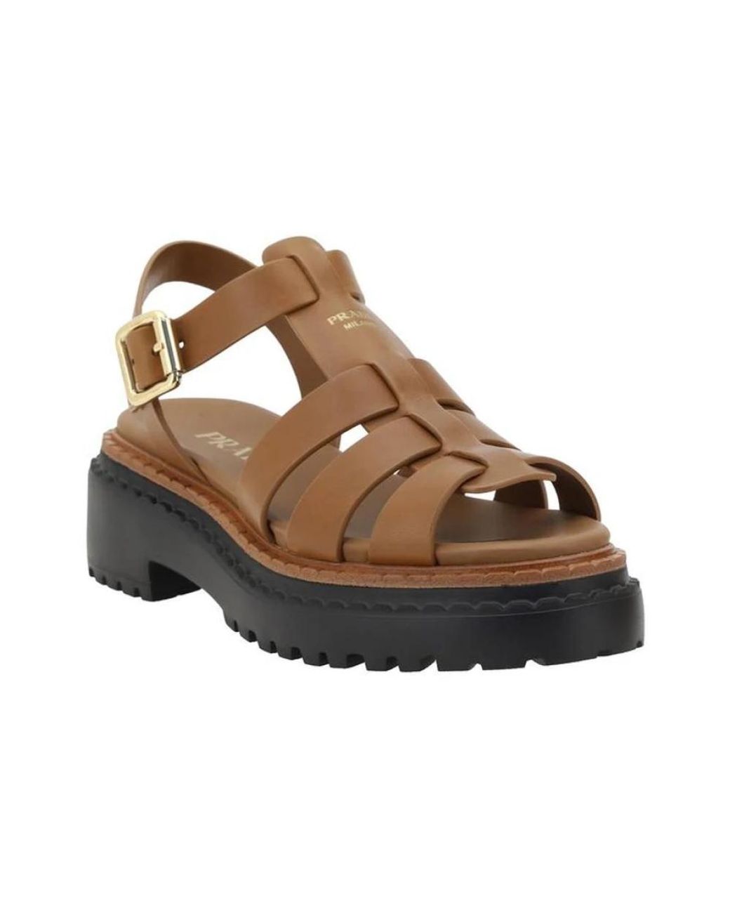 Prada Brown Flat Sandals