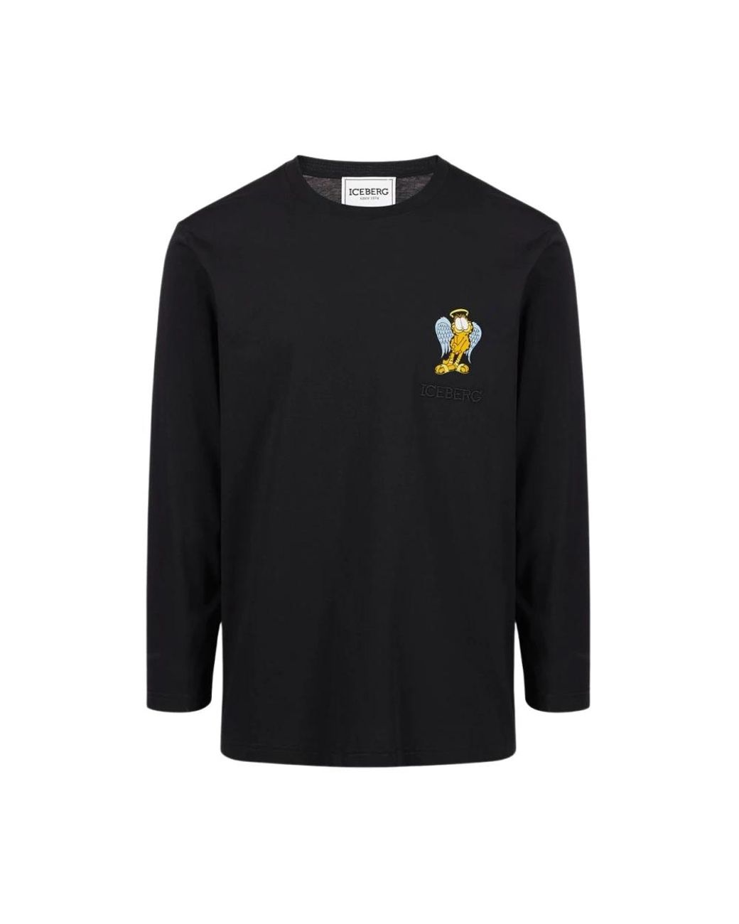 Iceberg Black Long Sleeve T-Shirts for men