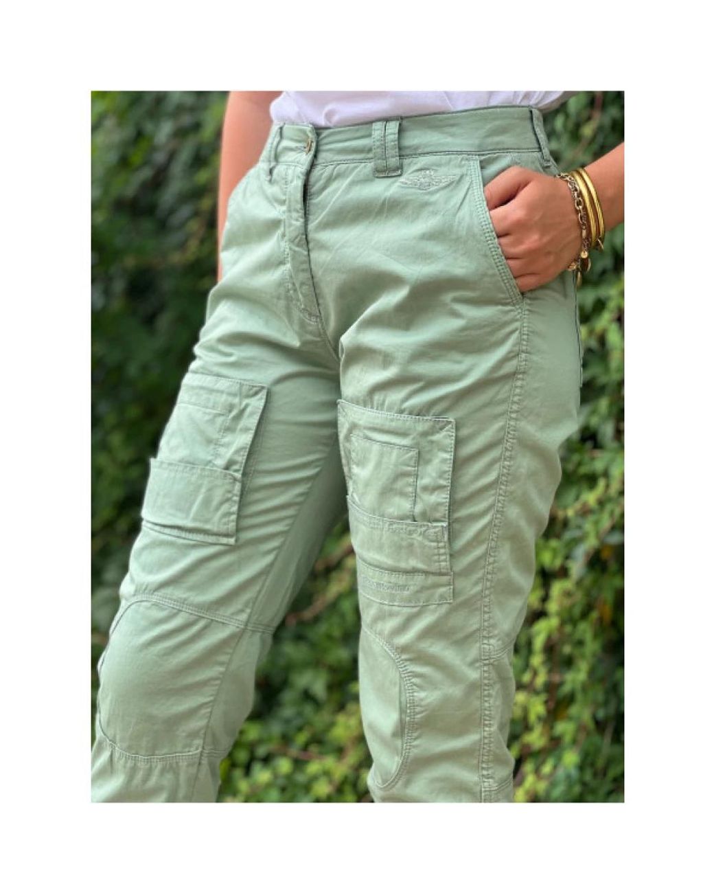 Aeronautica Militare Green Slim-Fit Trousers
