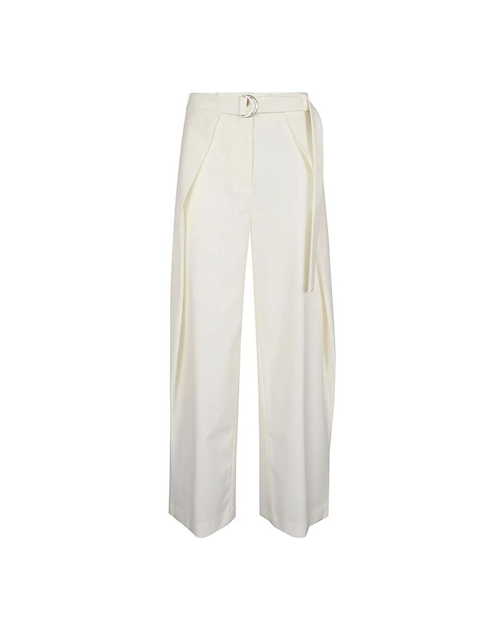 Erika Cavallini Semi Couture White Wide Trousers