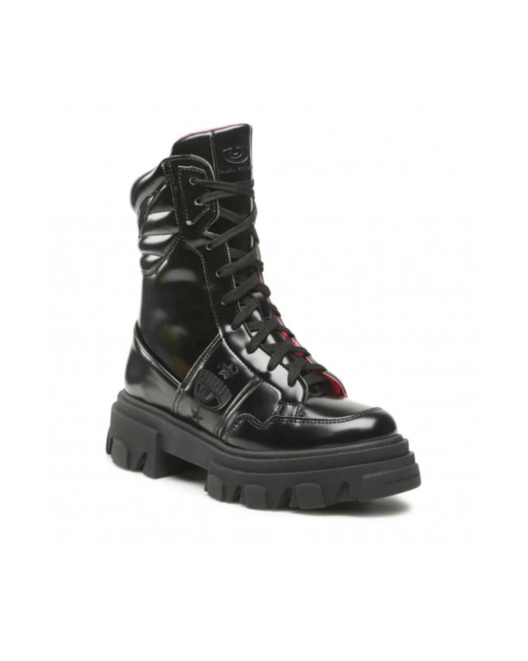 Chiara Ferragni Black Lace-Up Boots