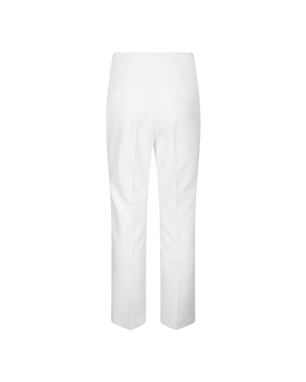 Elisabetta Franchi White Straight Trousers