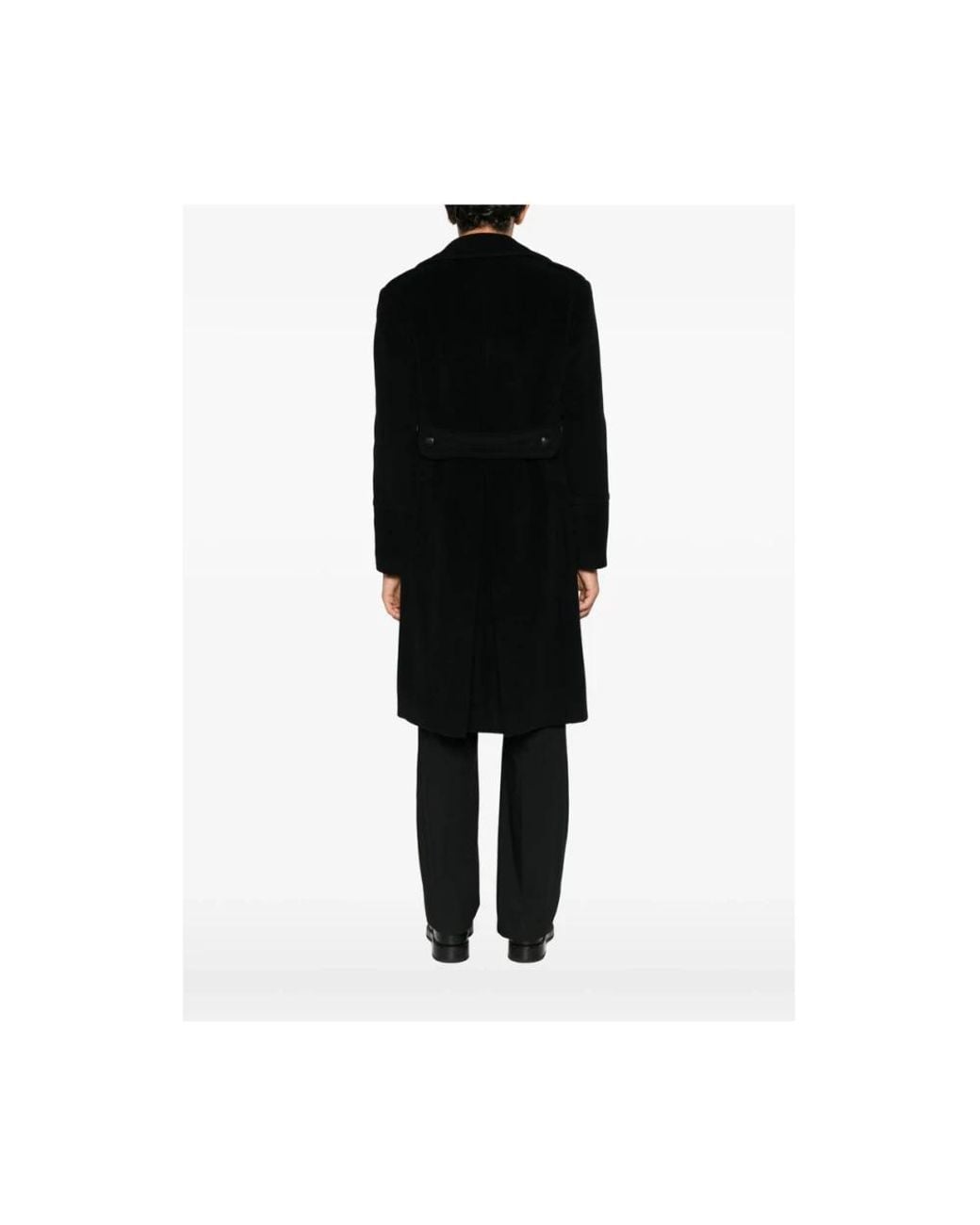 Tagliatore Black Double-Breasted Coats for men
