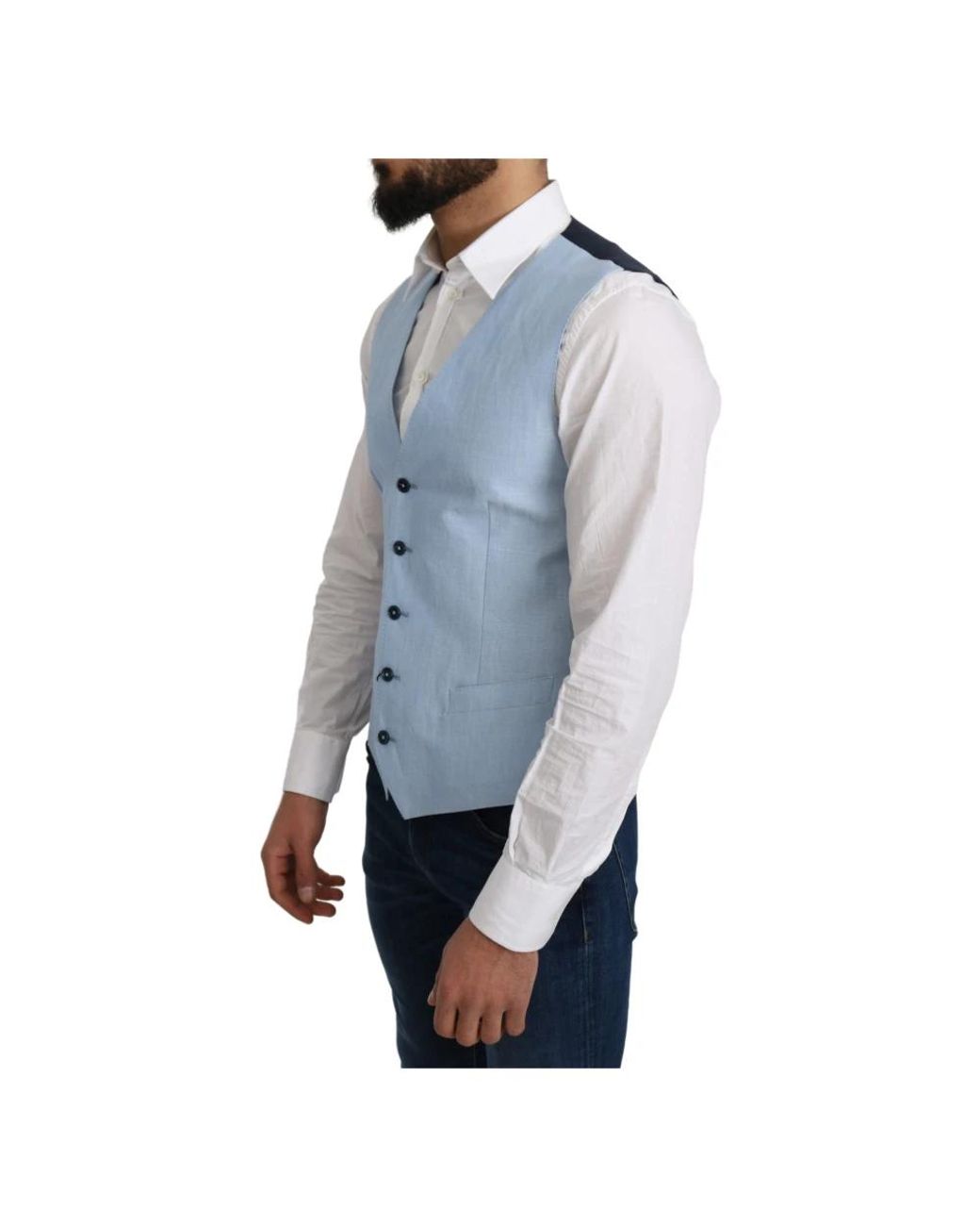Dolce & Gabbana Blue Waistcoats for men