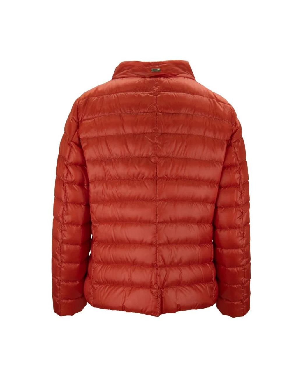 Herno Jassen ,Oranje ,Katoen Button-Up Puffer Jacket in het Red