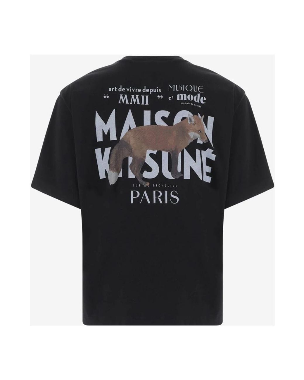 Maison Kitsuné Black T-Shirts for men