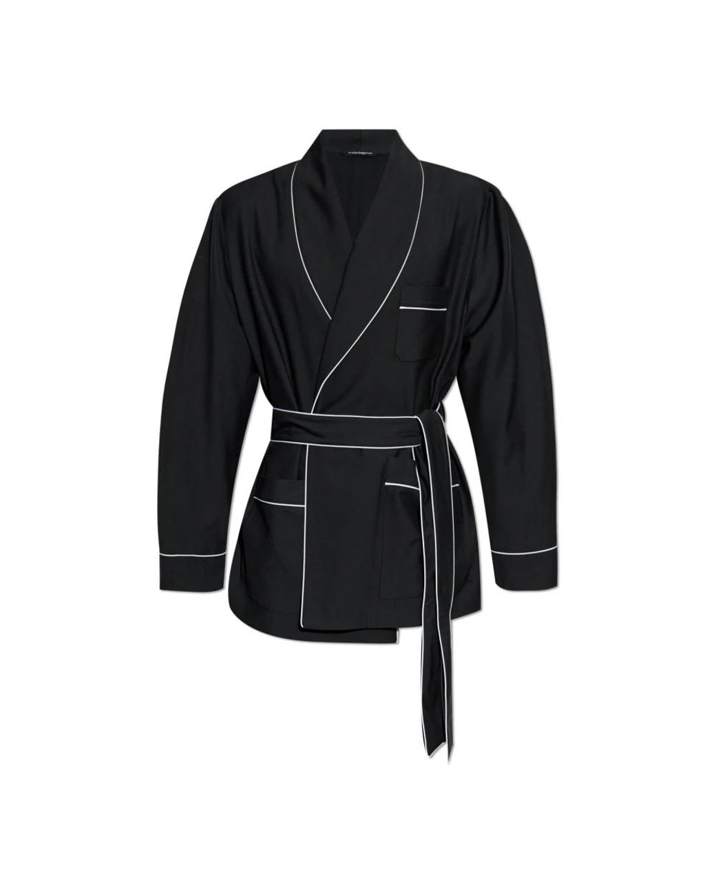 Dolce & Gabbana Nachtkleding ,Zwart ,Wol Wollen Badjas in het Black voor heren