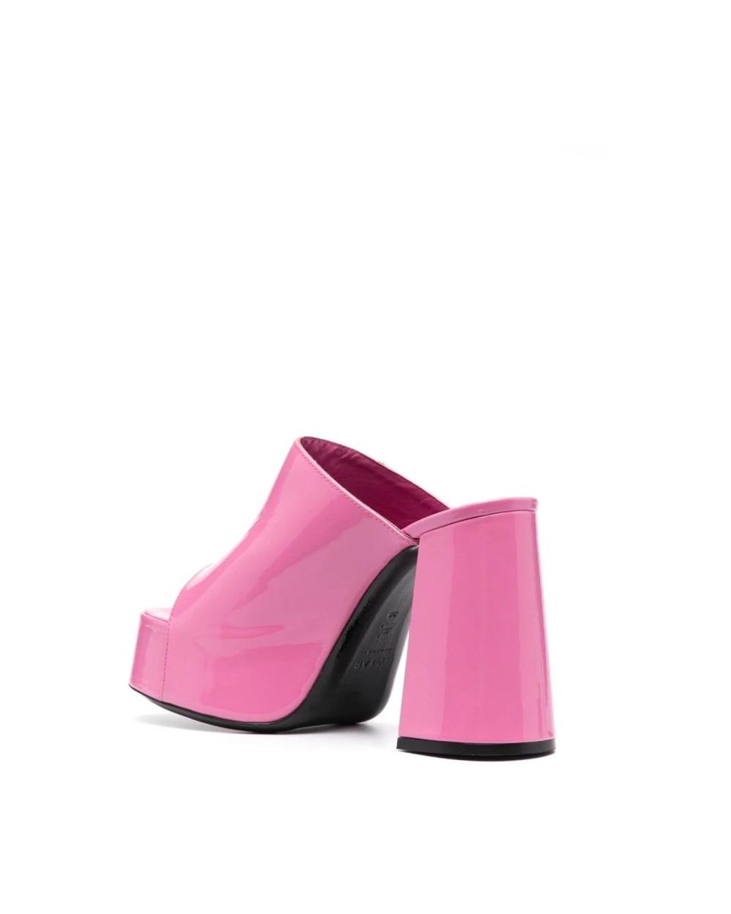 By Far Pink Heeled Mules