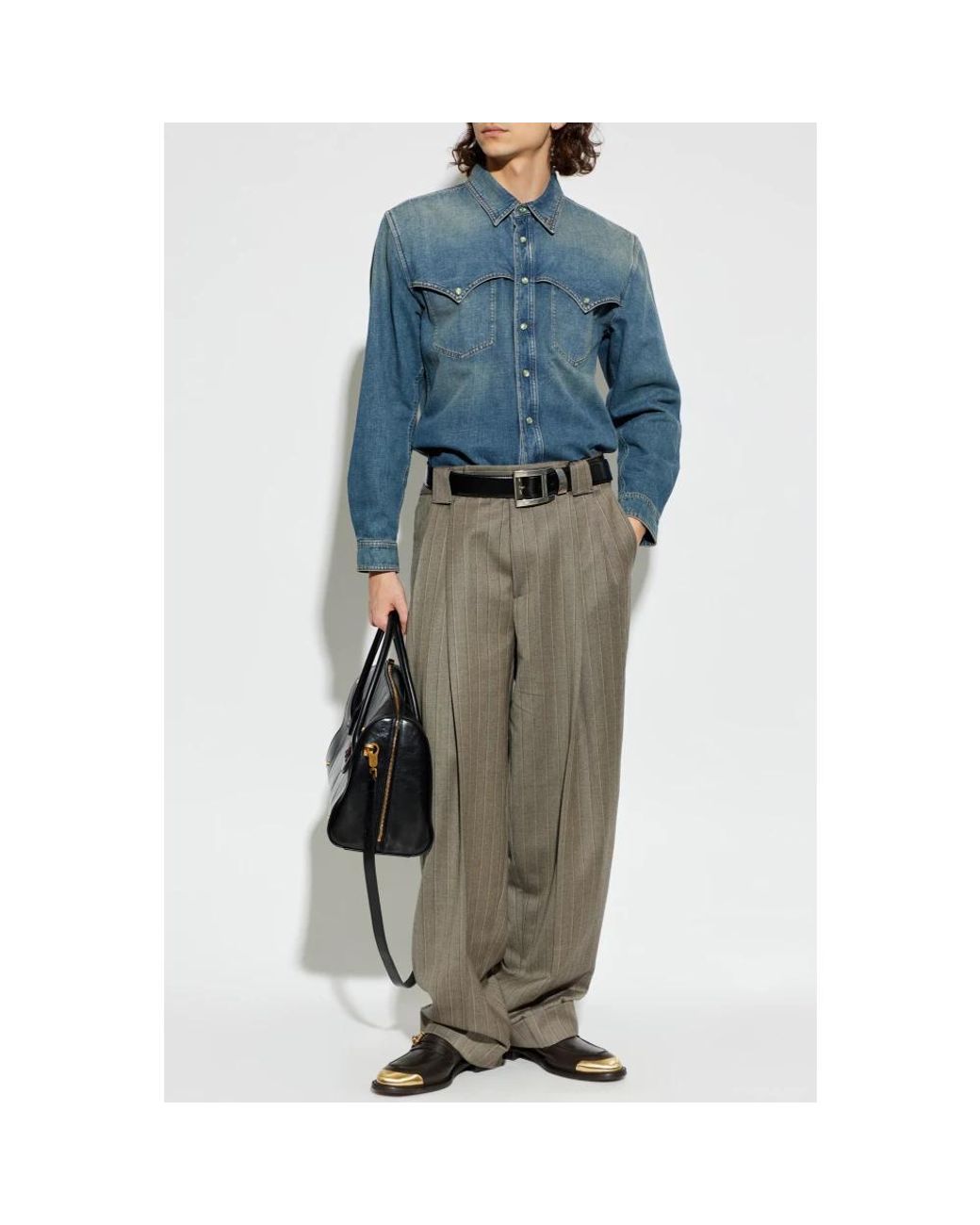 Versace Blue Denim Shirts for men