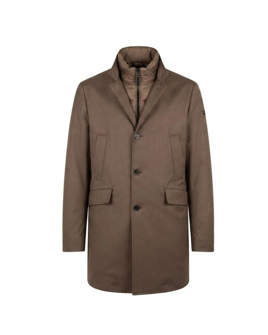 DUNO Brown Single-Breasted Coats for men