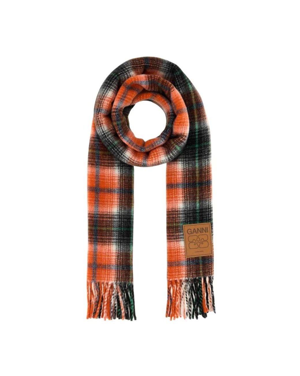Ganni Orange Winter Scarves